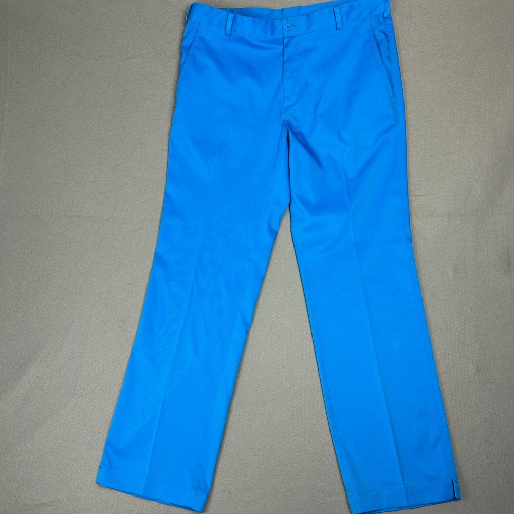 Nike Golf Dri-FIT Flat Front Trousers Men 34x32 Blue 472532-406 - Picture 2 of 13